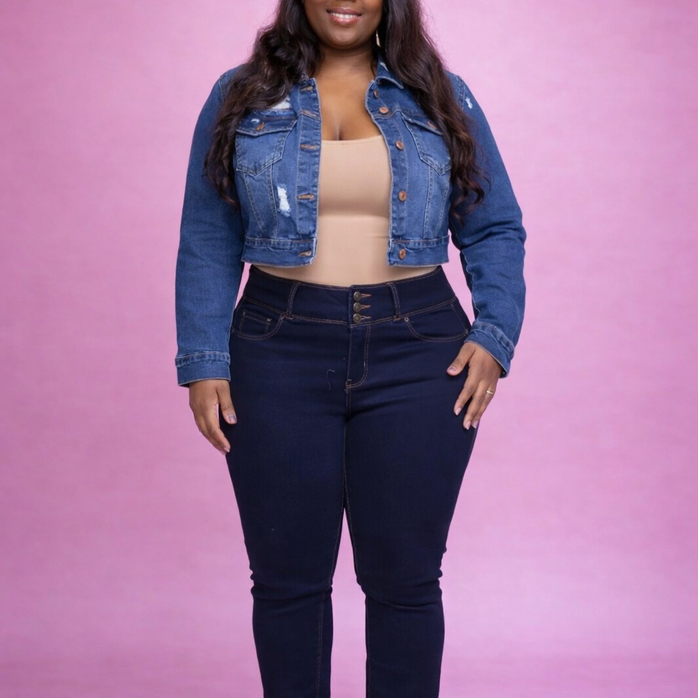 Plus Crop Jean Jacket | Ashonte's Kloset